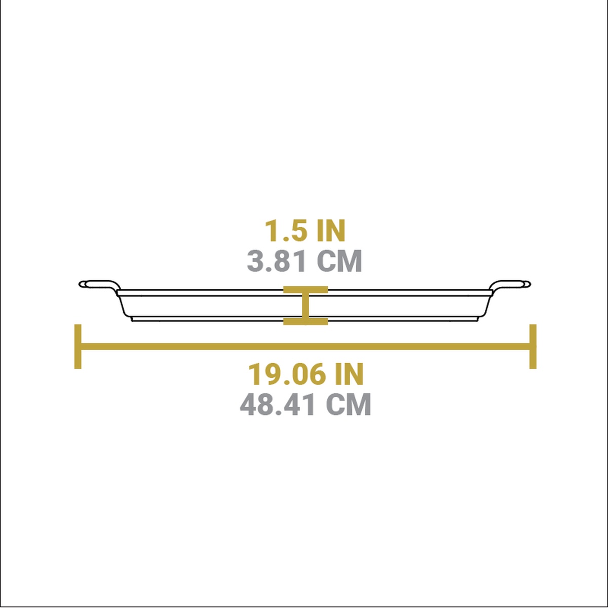 Dimension diagram showing 19.06 inch length and 1.5 inch height