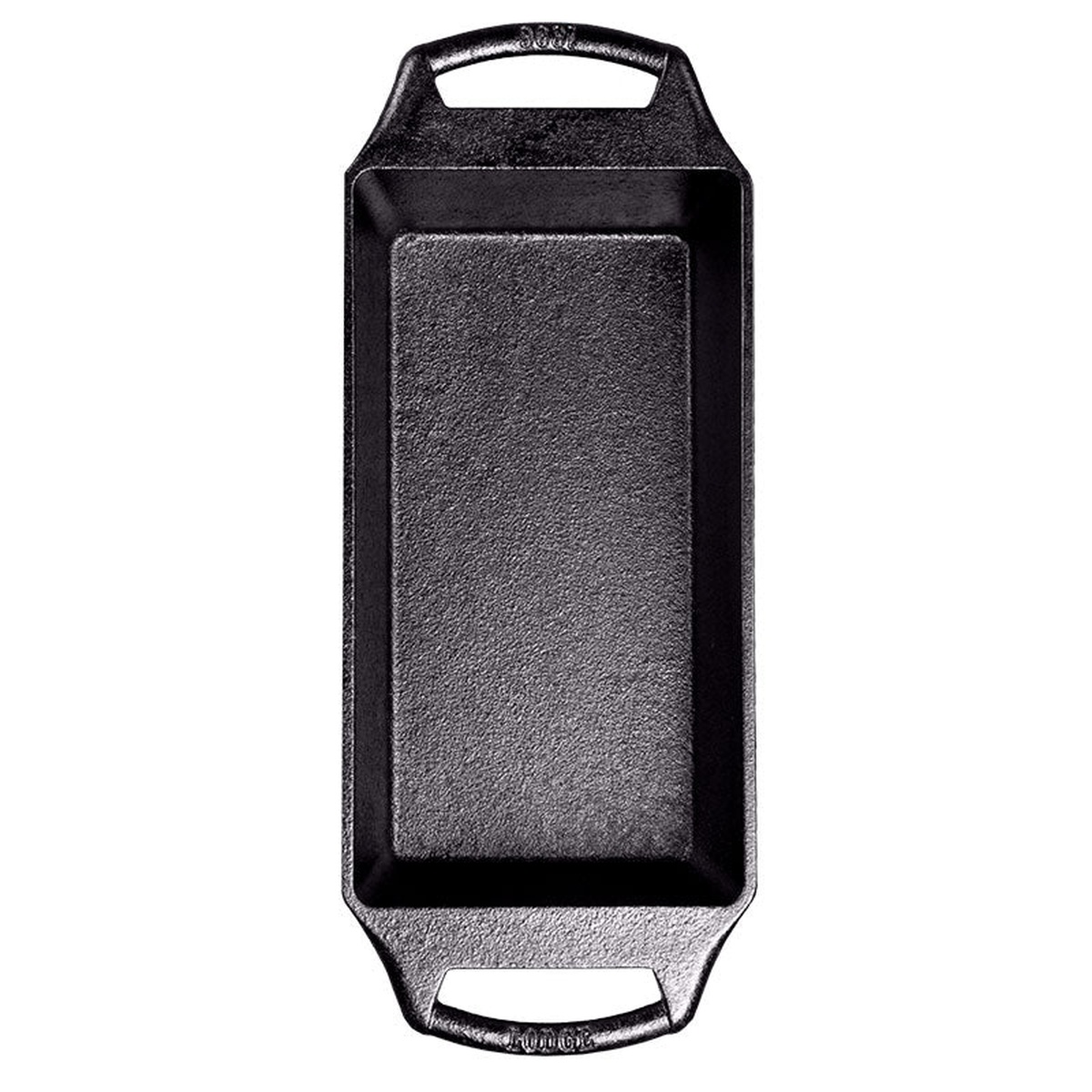 Top down view of the rectangular Lodge cast iron loaf pan