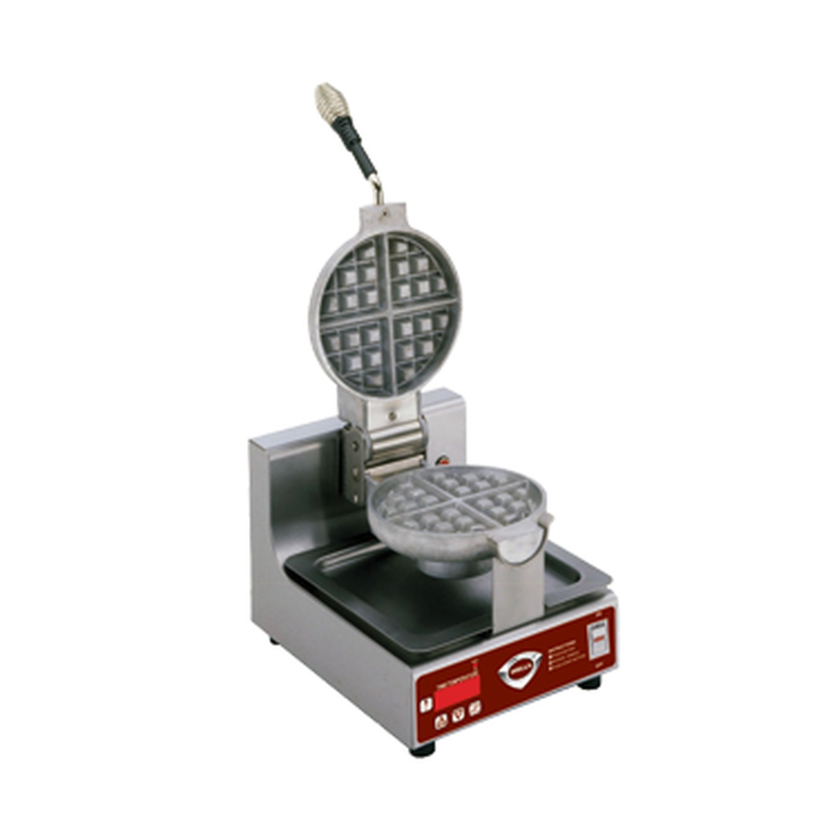 Wells BWB-1SE single Belgian waffle baker with digital controls and round cast aluminum grids
