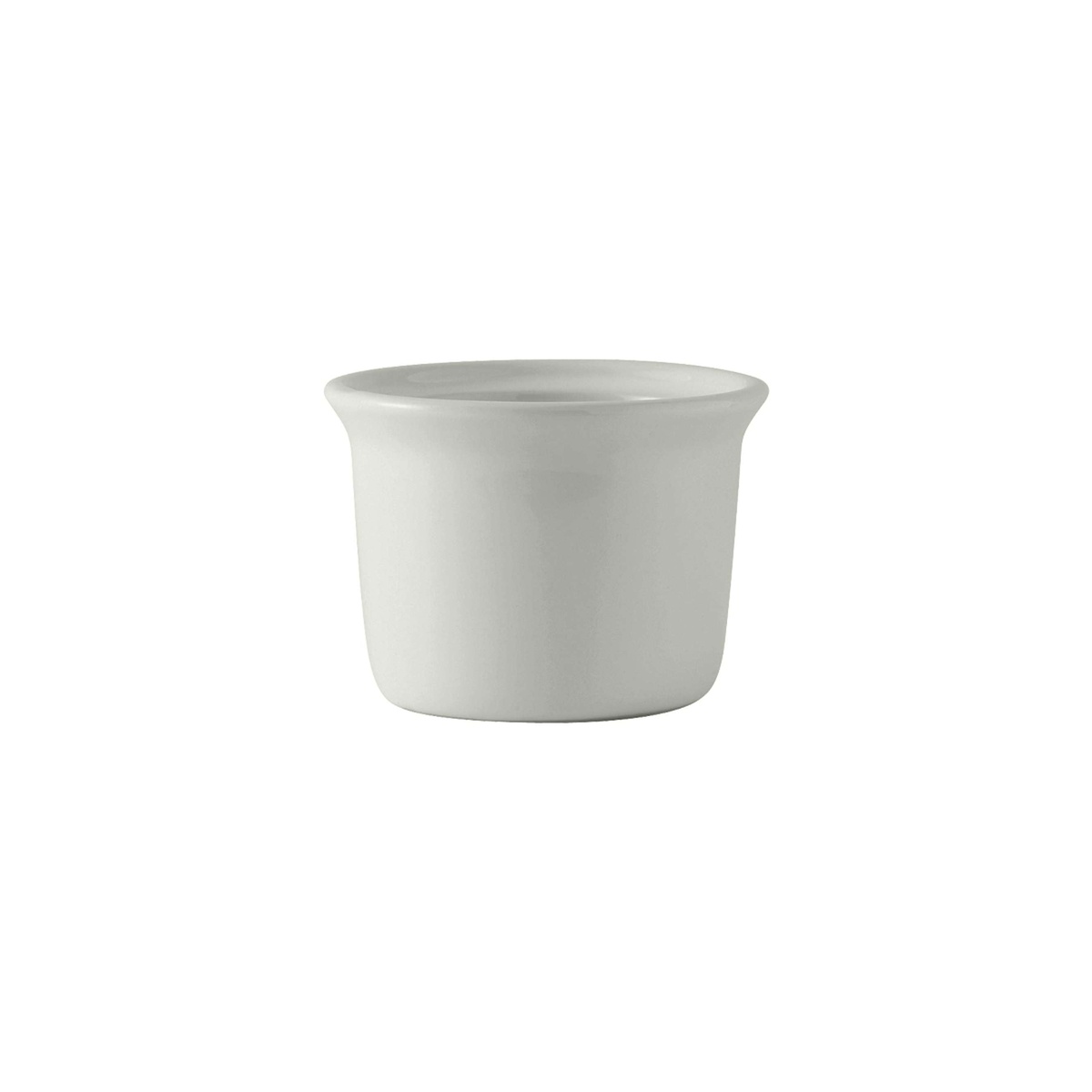 Tuxton white petite marmite china crock bowl showing rounded profile and flared rim detail