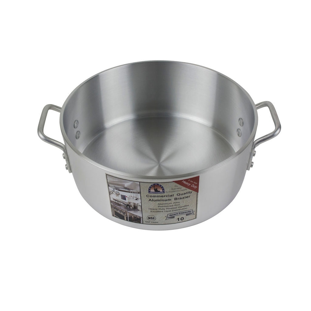 Libertyware BZR10H brazier interior view from above showing smooth aluminum cooking surface