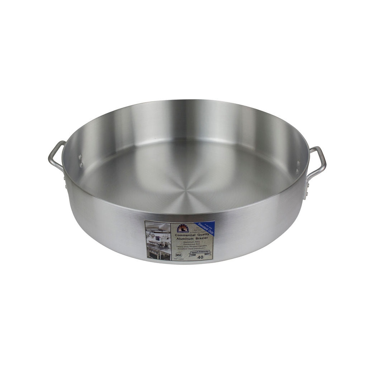 Libertyware BZR40 40 quart aluminum brazier without cover showing deep interior