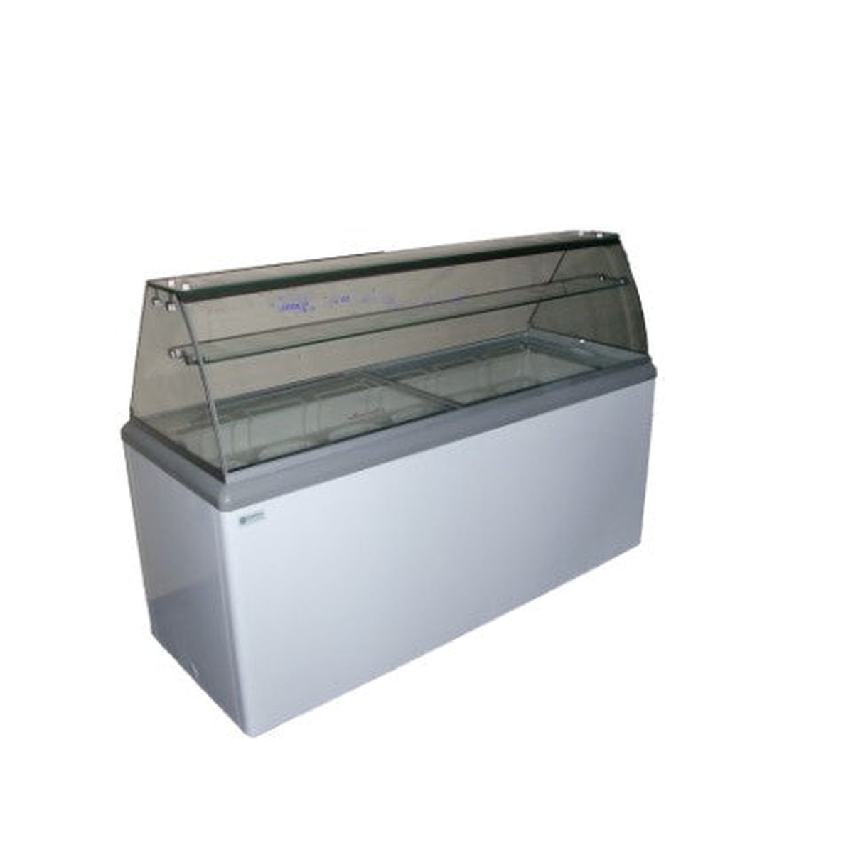 Excellence C-12 curved canopy glass panel shown installed on an HB/HL-20 dipping display case