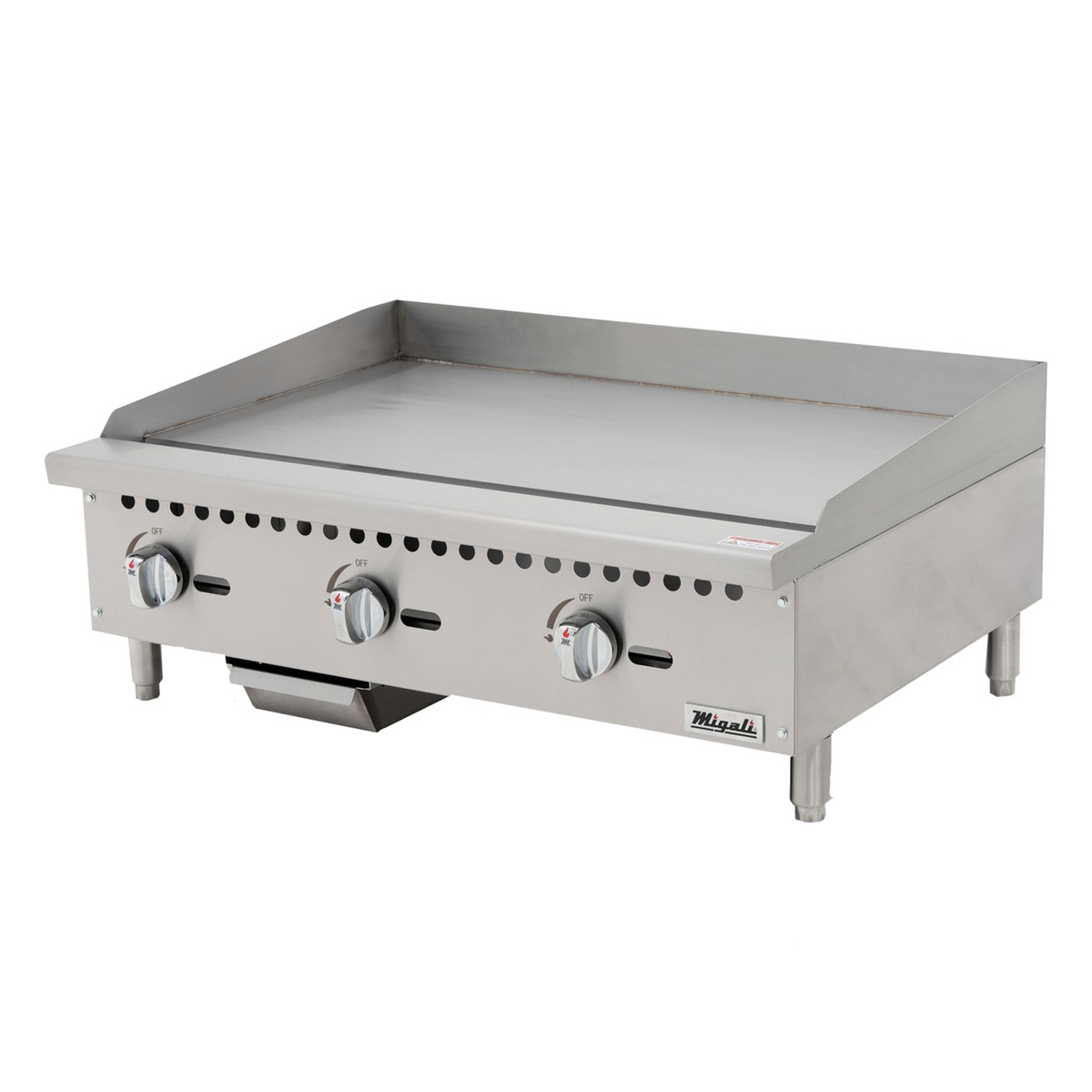Migali C-G36 36 inch countertop gas griddle with stainless exterior