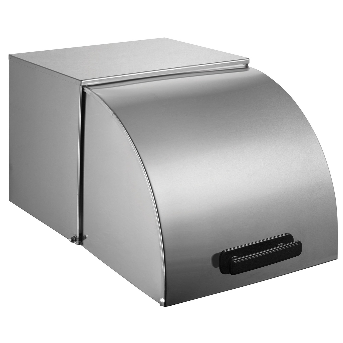 Winco stainless steel roll-top food pan cover, closed