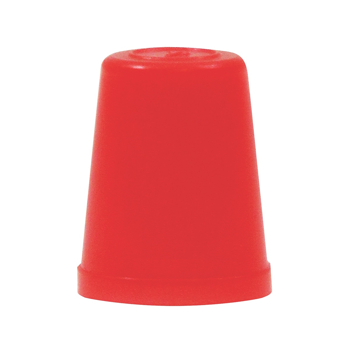 Tablecraft C100T red cone top cap viewed from the front, showing tapered shape and flat top
