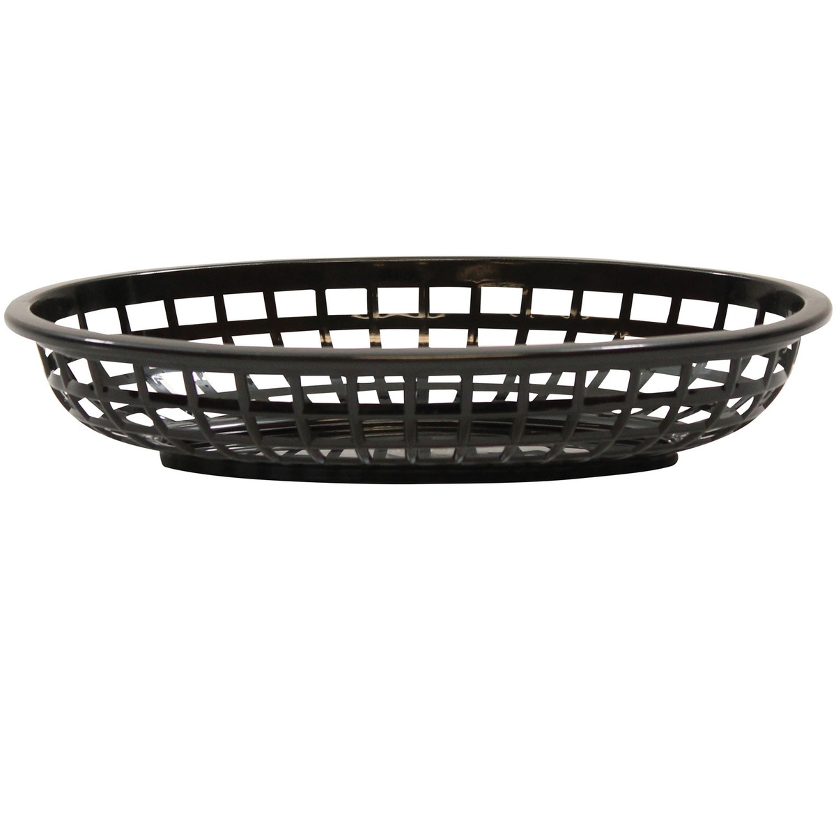 TableCraft C1077BK black rectangular grande platter basket on white background