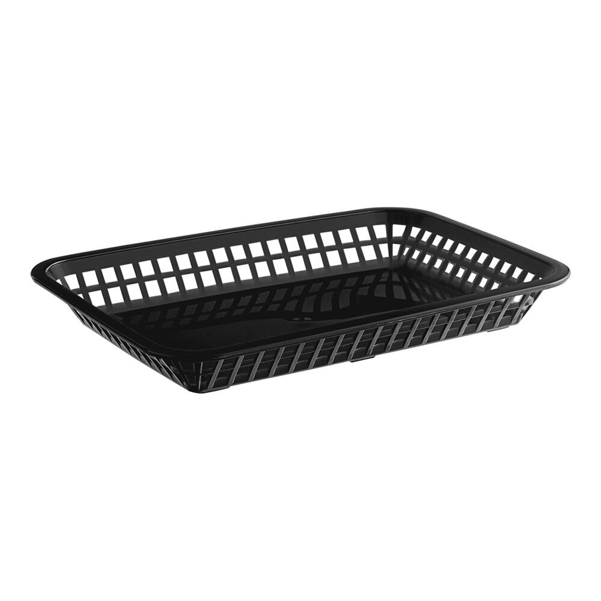 TableCraft C1079BK Mas Grande black rectangular polypropylene fast food basket, 11-3/4 x 8-1/2 x 1-1/2 inch
