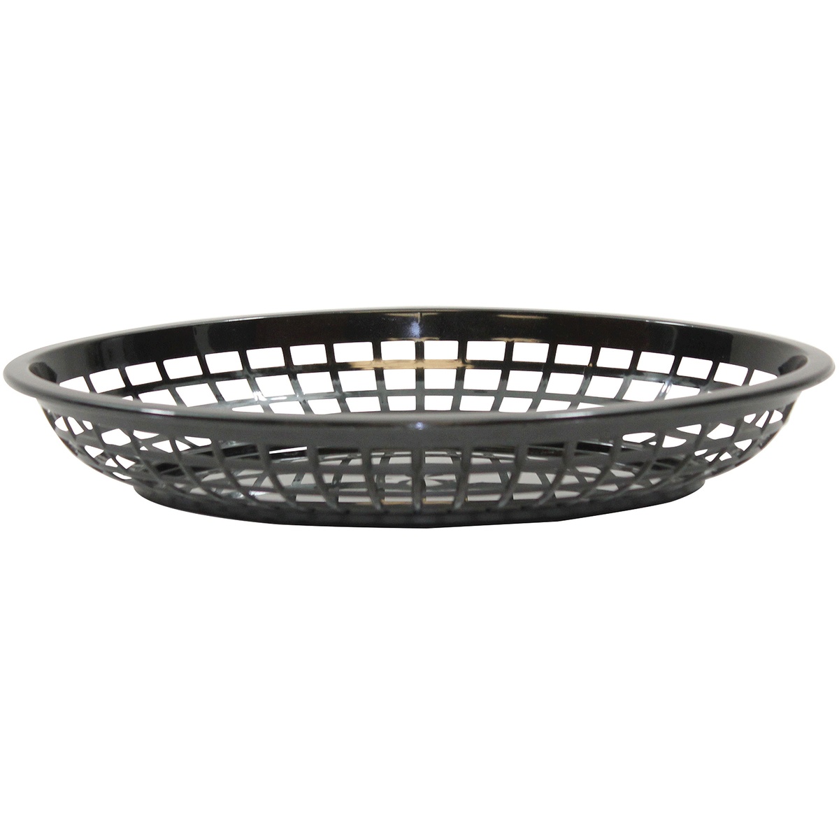 TableCraft C1084BK black jumbo oval polypropylene serving basket, isolated view