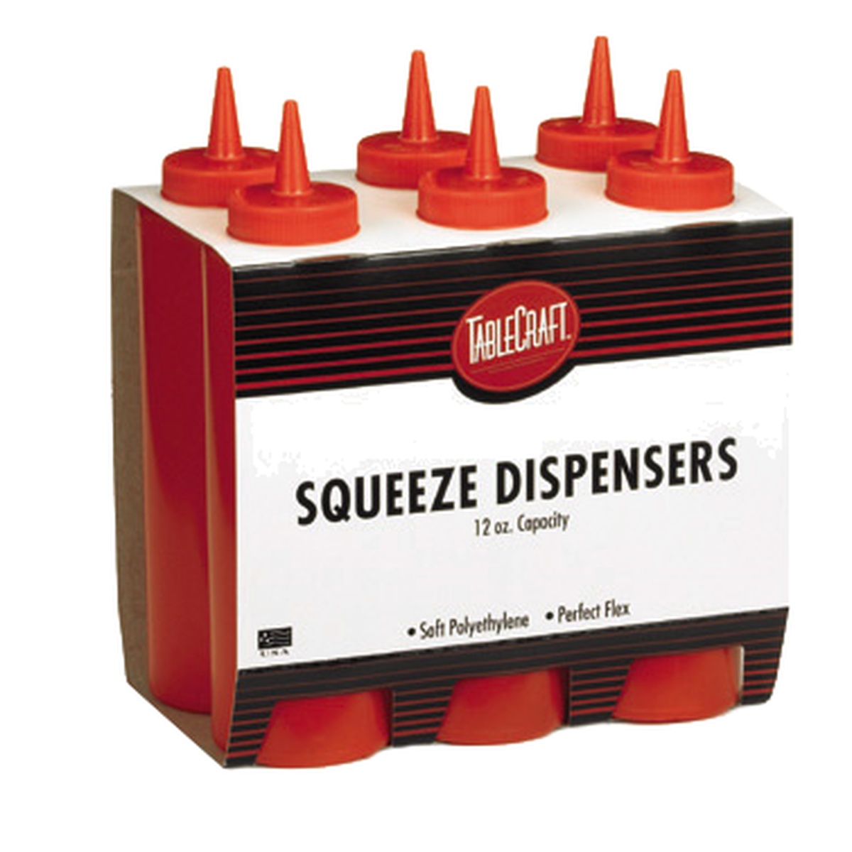 TableCraft C108K red ketchup squeeze dispenser 6-pack in branded retail box