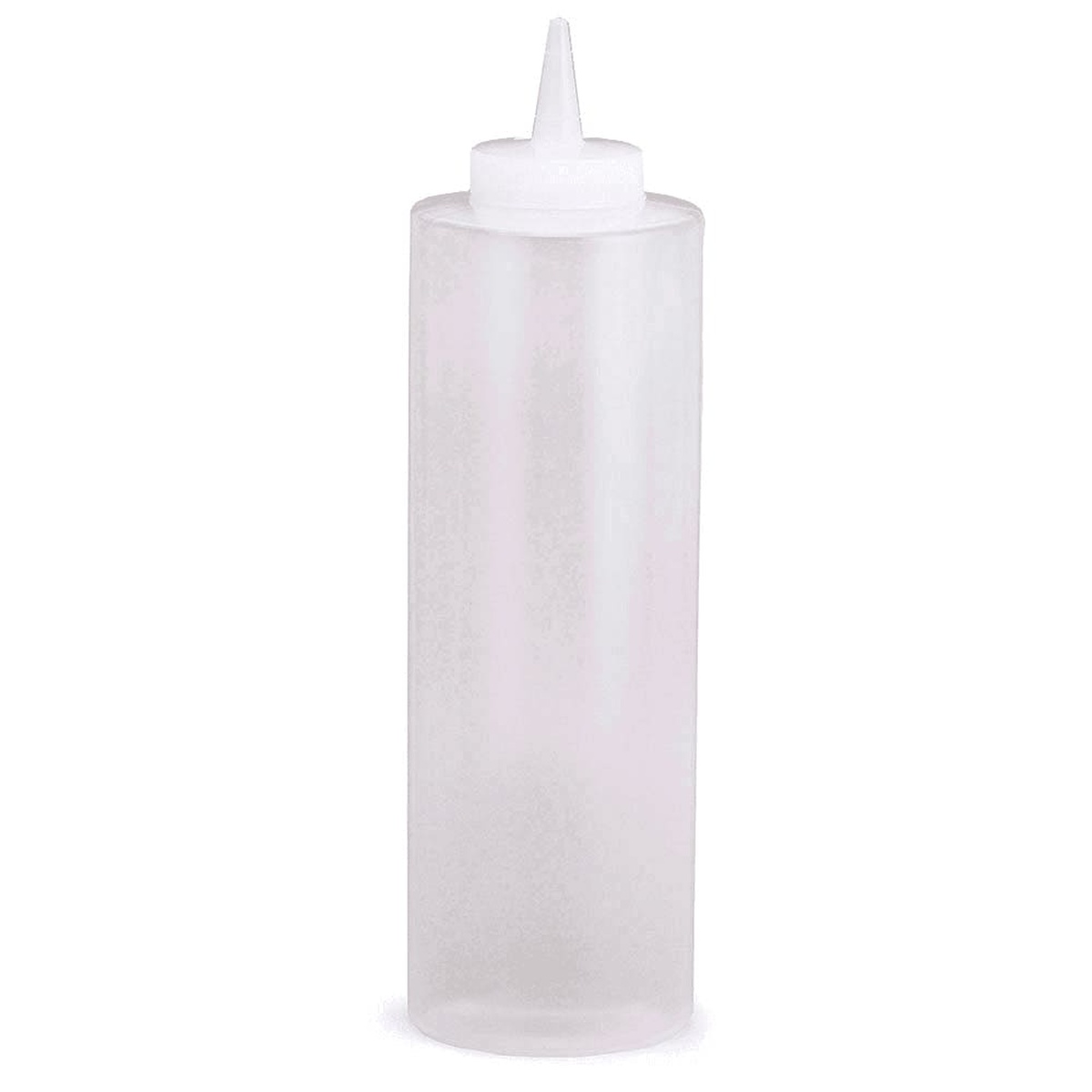 Tablecraft C112C clear squeeze bottle with natural cone tip cap