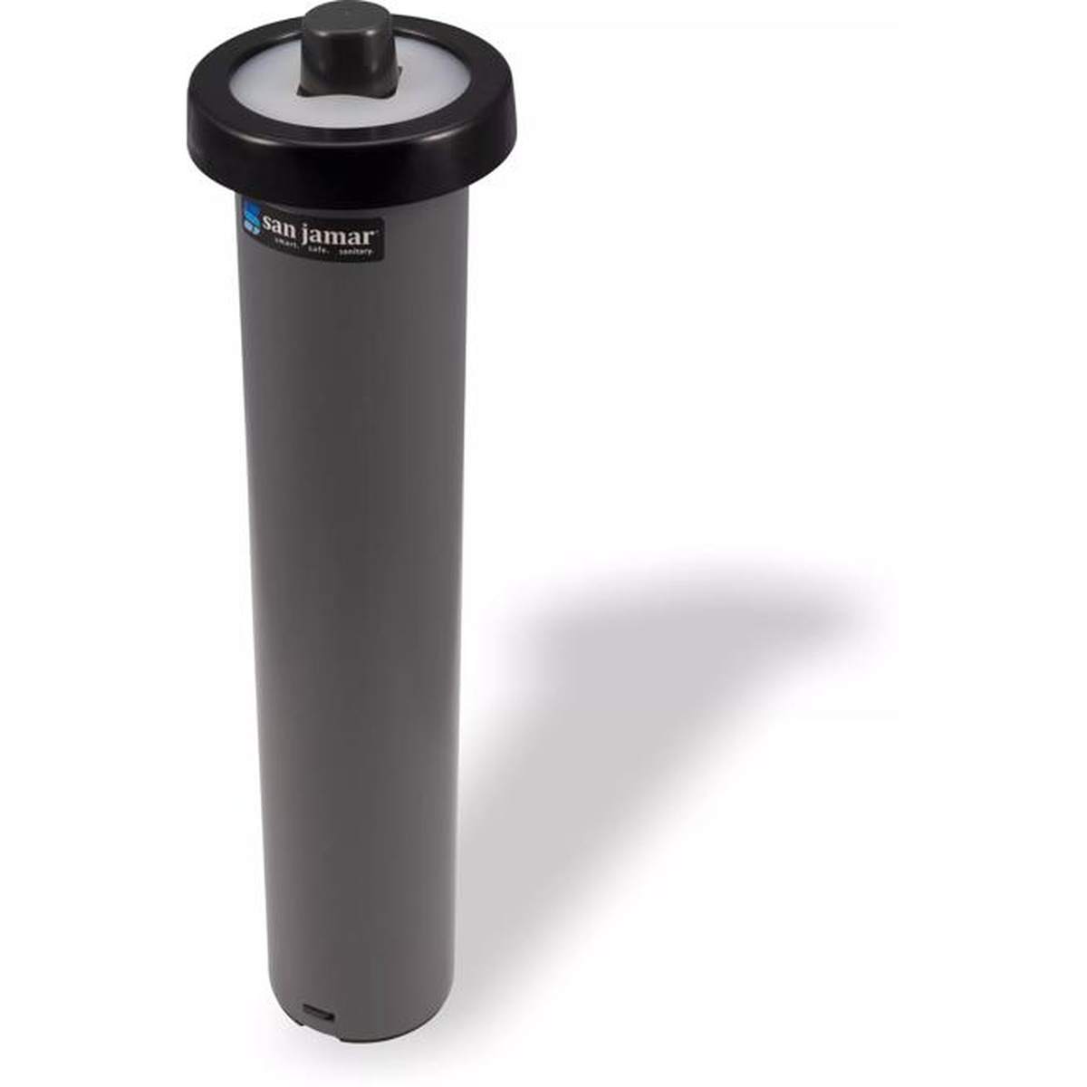San Jamar C2010C portion cup dispenser shown at a slight angle, full product view