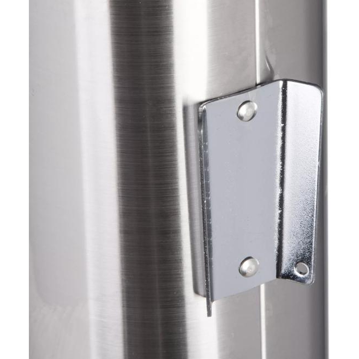 Close-up of stainless steel mounting bracket on the C3200EV cup dispenser