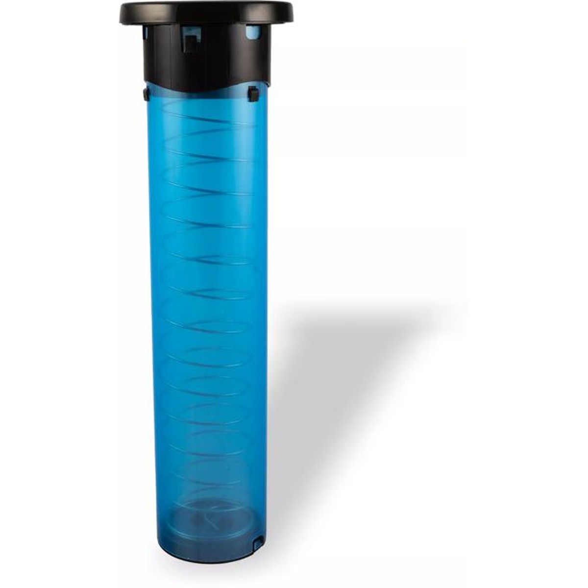 San Jamar Sentry C5450C blue in-counter adjustable cup dispenser tube, full view