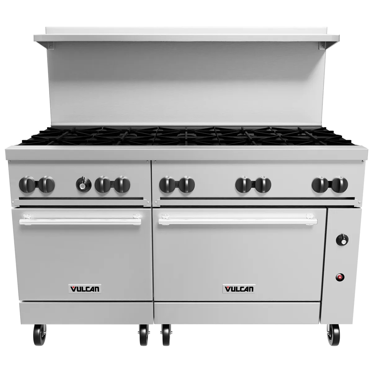 Wolf C60SS-10BP 60-inch commercial gas range front view showing 10 burners and 2 standard ovens