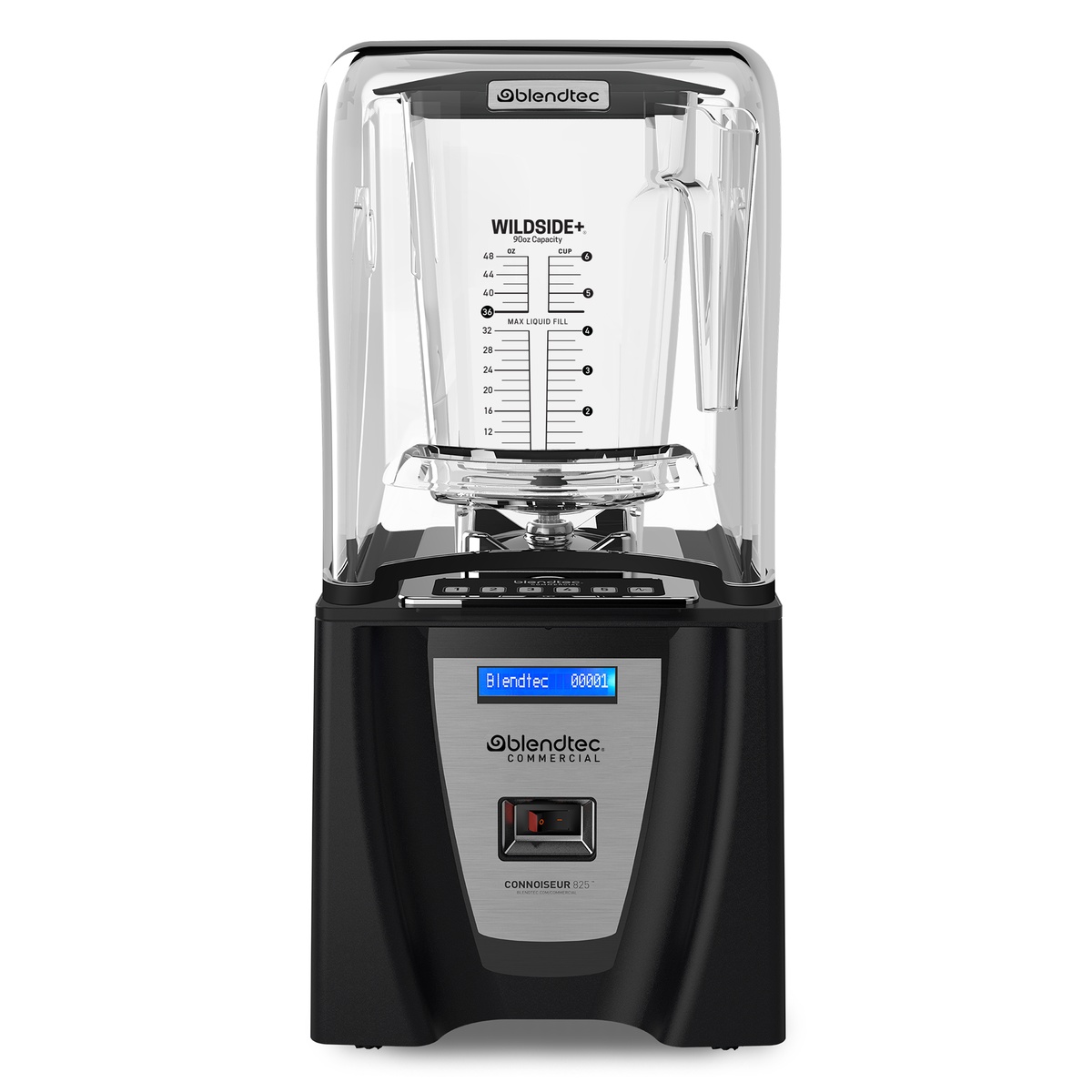 Blendtec Connoisseur 825 commercial blender with sound enclosure and WildSide+ jar