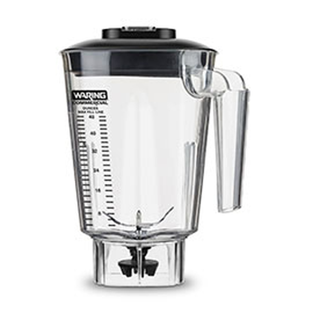 Waring CAC132 clear blender container with handle, lid, and cutting assembly