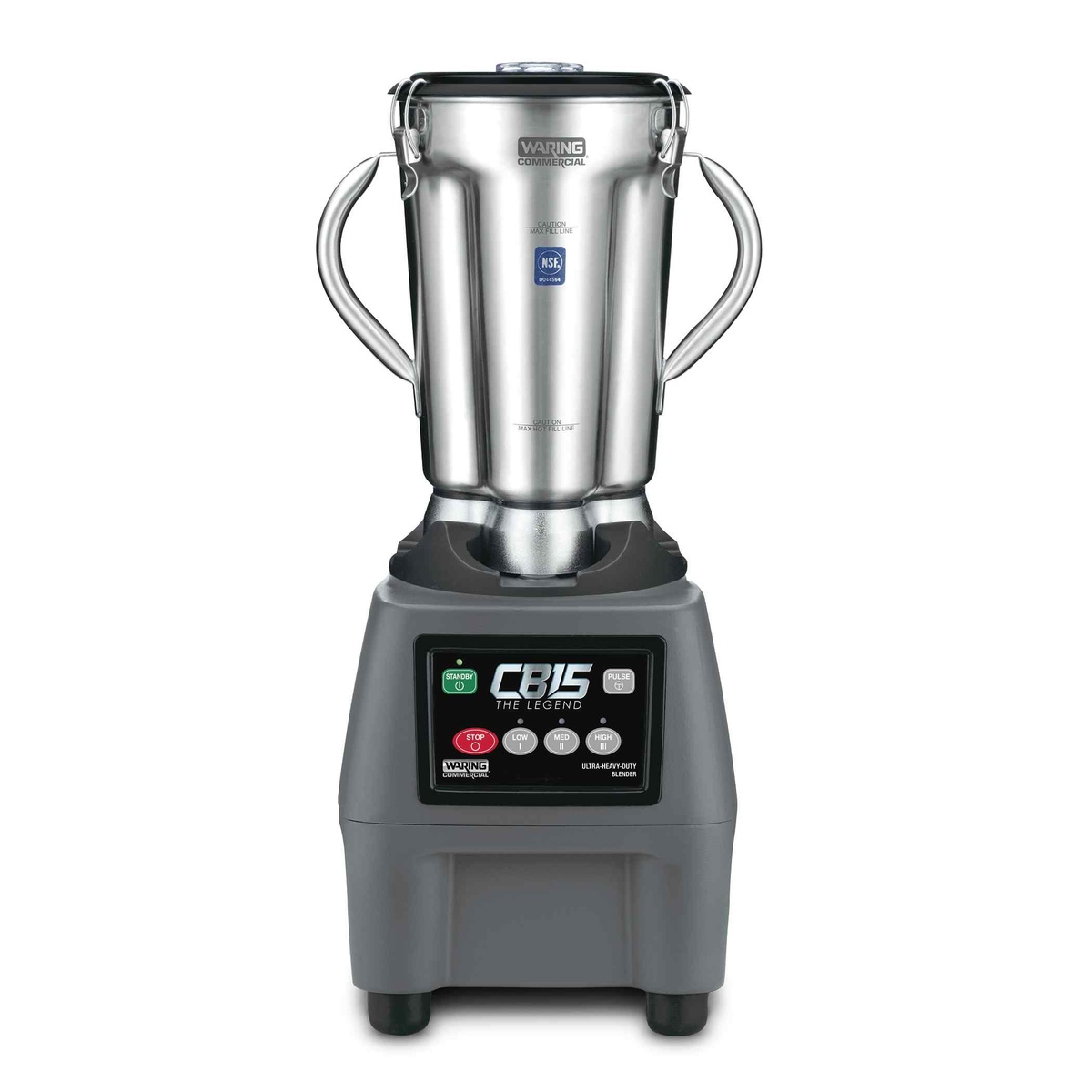 Waring CB15 commercial blender with stainless steel 1 gallon container and electronic keypad base