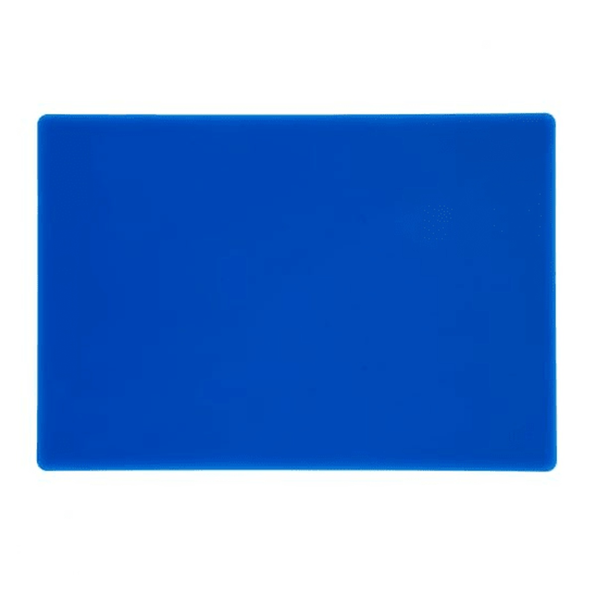 Cresco Resco 18x12x1/2 inch blue polyethylene cutting board on white background