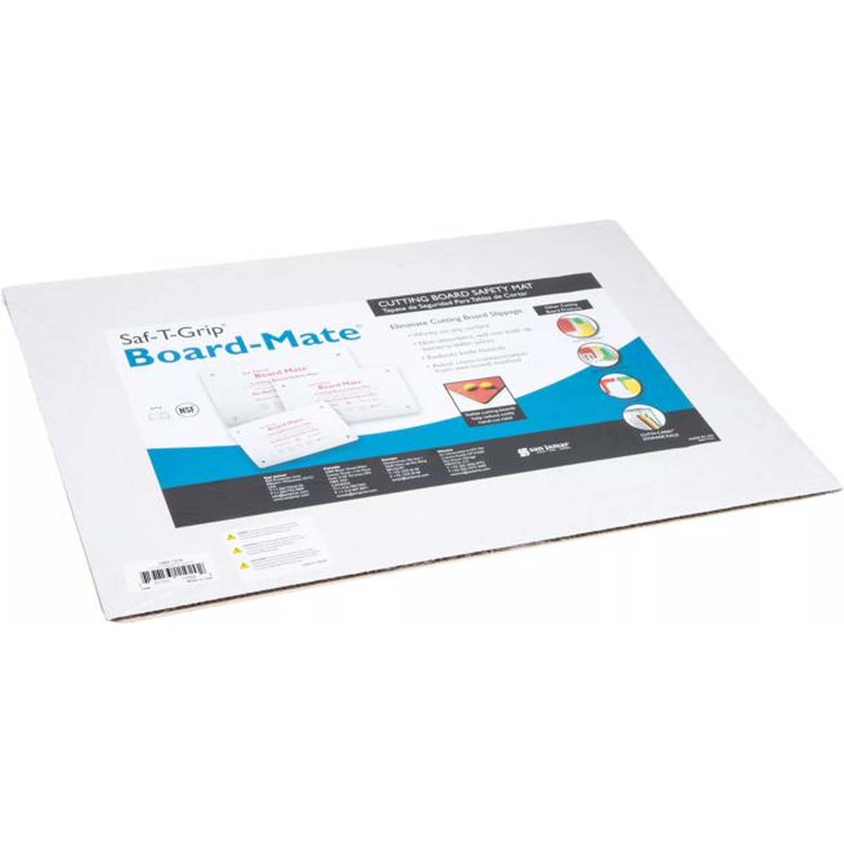 Saf-T-Grip Board Mate retail packaging box showing product features and sizing