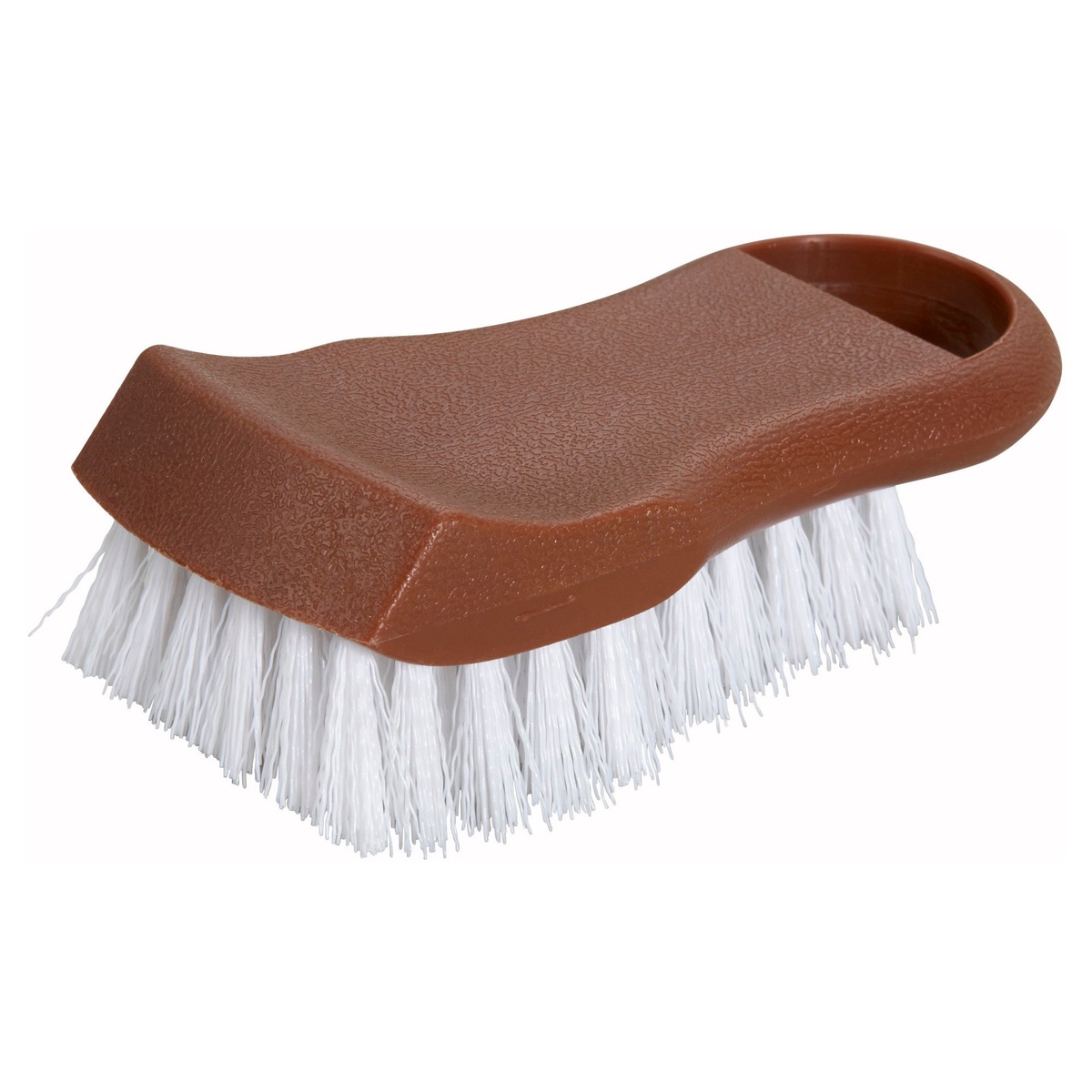 Winco CBR-BN brown polypropylene cutting board brush with white bristles