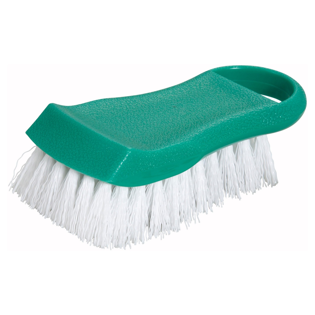 Winco CBR-GR green HACCP color-coded cutting board brush with white polypropylene bristles and ergonomic handle