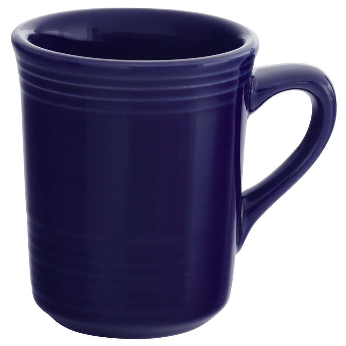 Tuxton CCM-085 Concentrix 8 oz. Cobalt China Gala Mug with concentric ridge detail