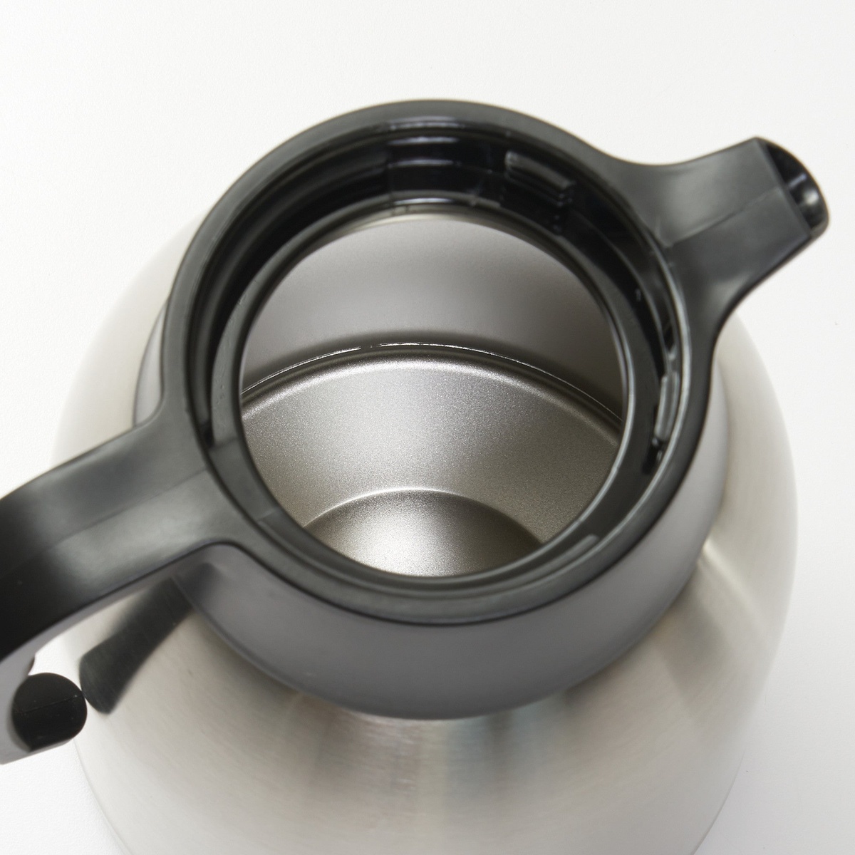 Top-down view of Winco CF-1.5 carafe showing stainless steel interior liner