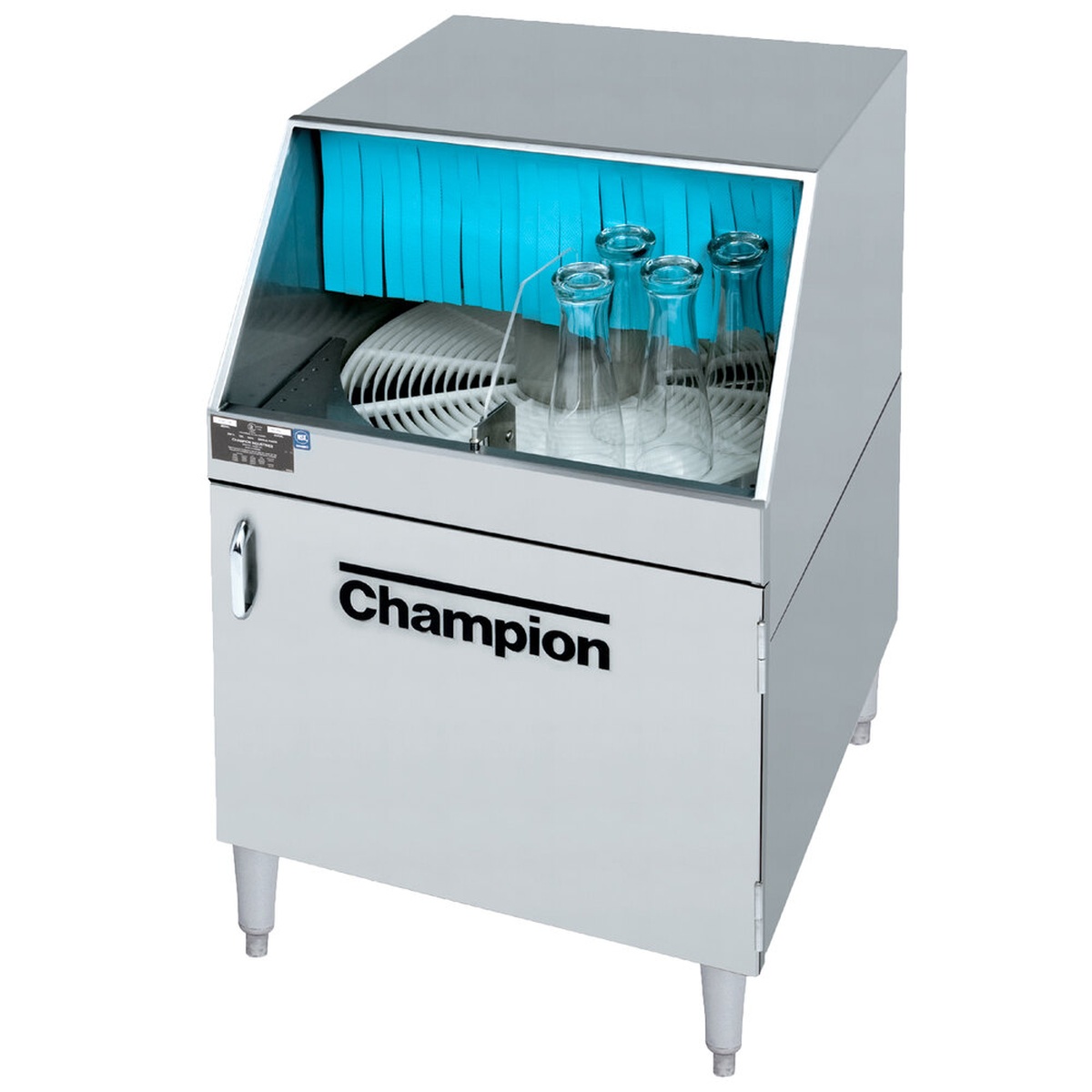 Champion CG rotary glass washer with carousel-style conveyor
