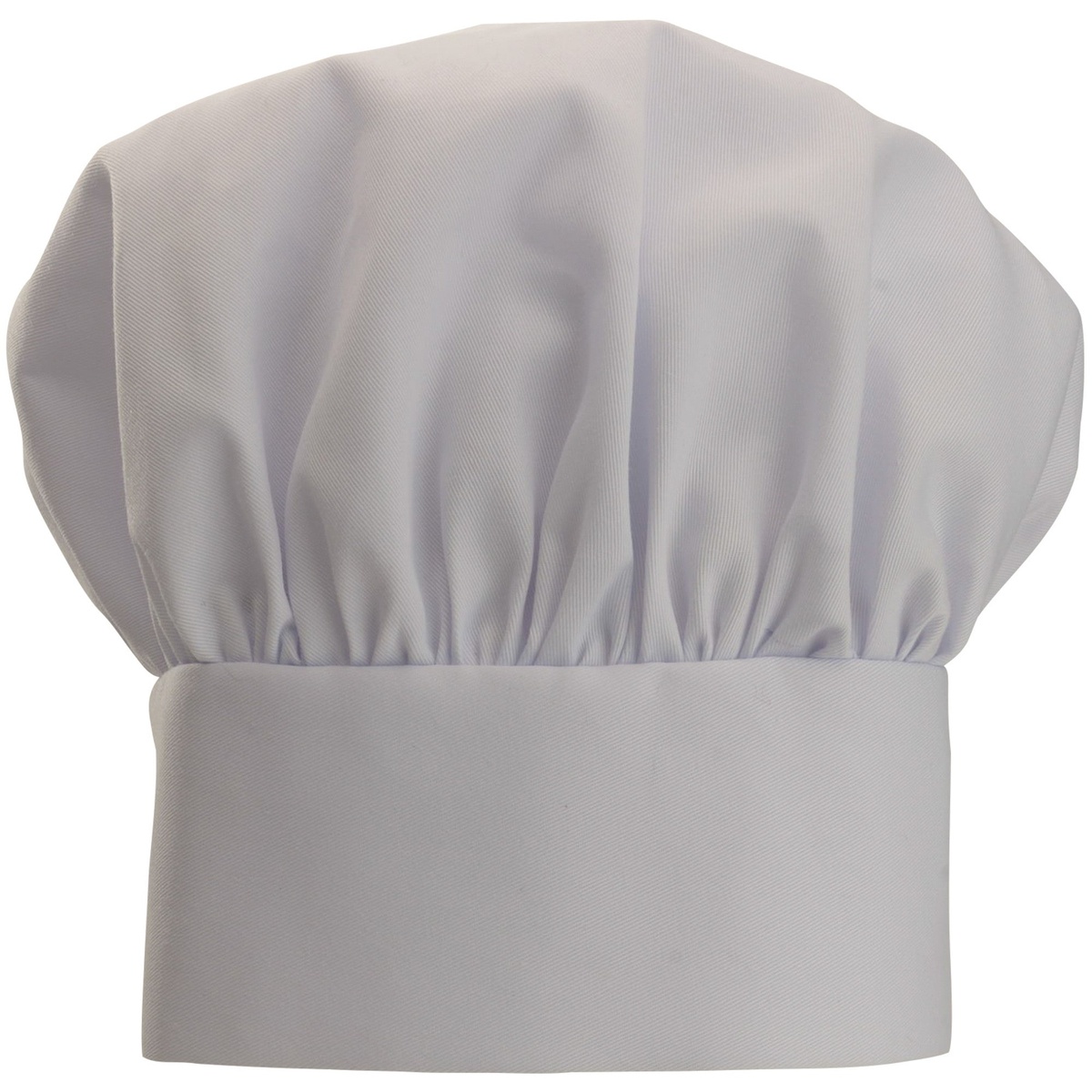 Winco CH-13WH white mushroom-top chef hat with wide headband and velcro closure