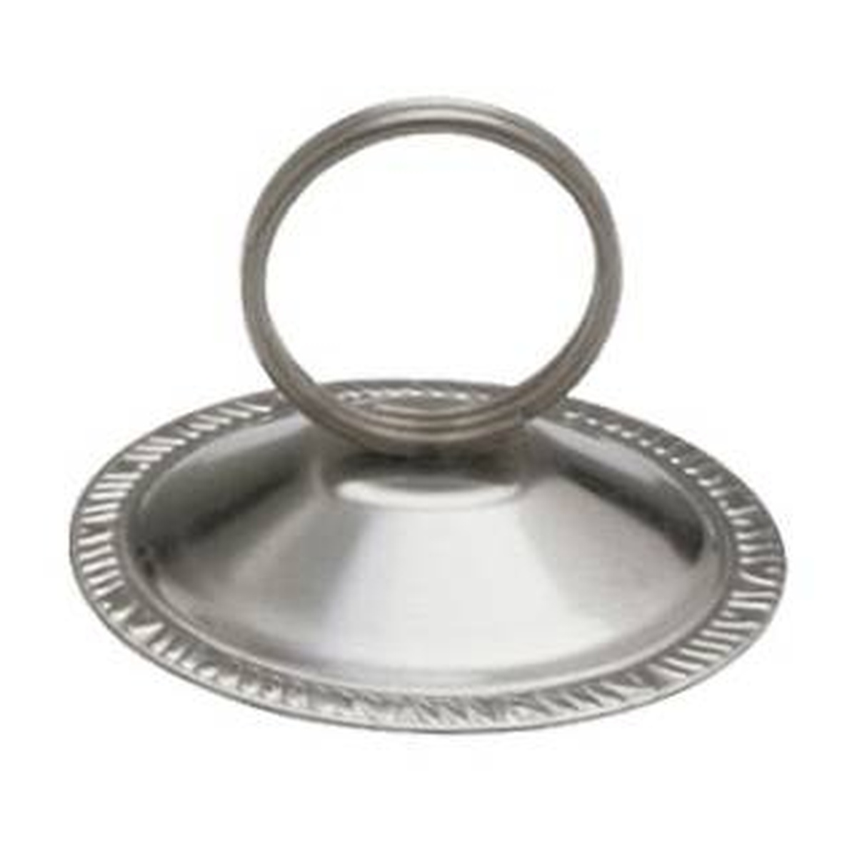 LibertyWare CH-RING stainless steel ring-style menu card holder on white background