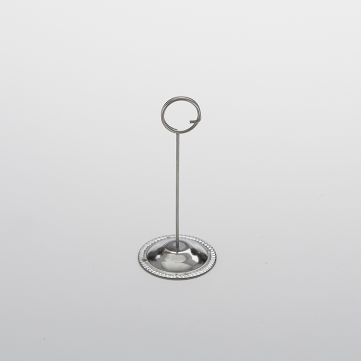 American Metalcraft CH6 stainless steel table card holder with wire loop clip and weighted base