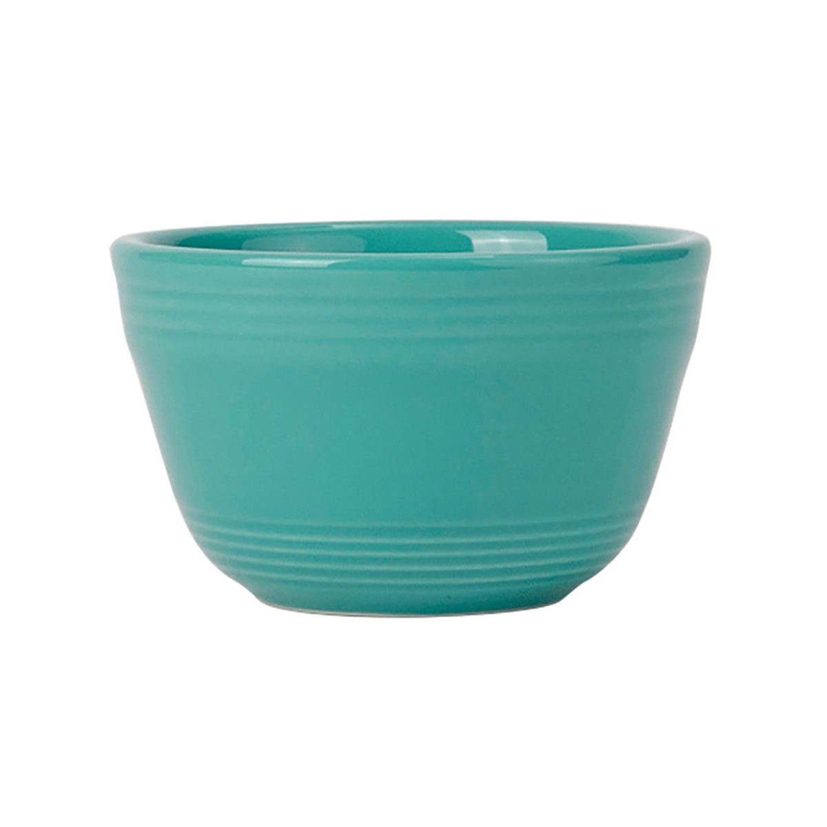 Tuxton CIB-0752 Island Blue round bouillon bowl with concentric ring detail on white background