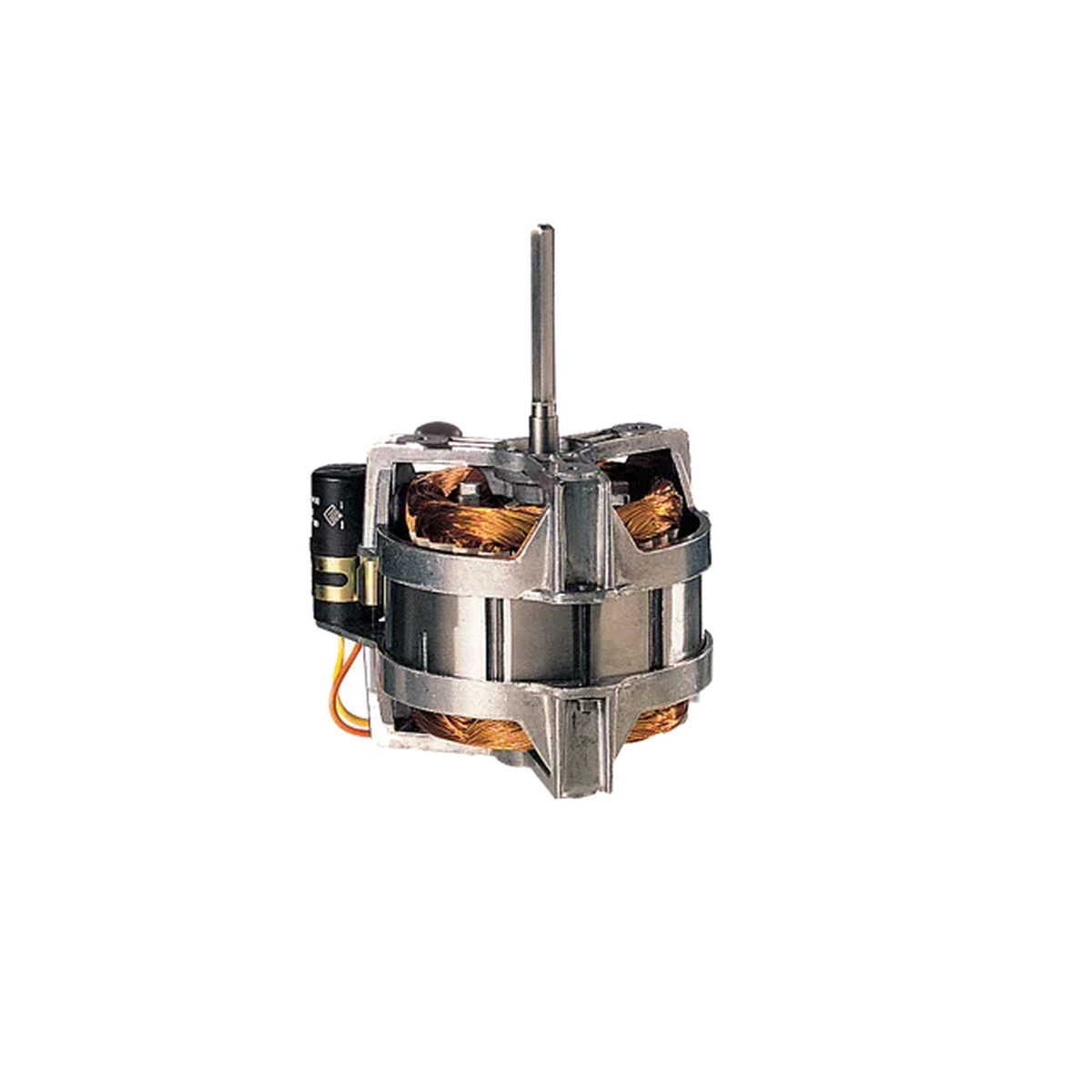 Internal view of Robot Coupe industrial induction motor assembly with stainless steel shaft