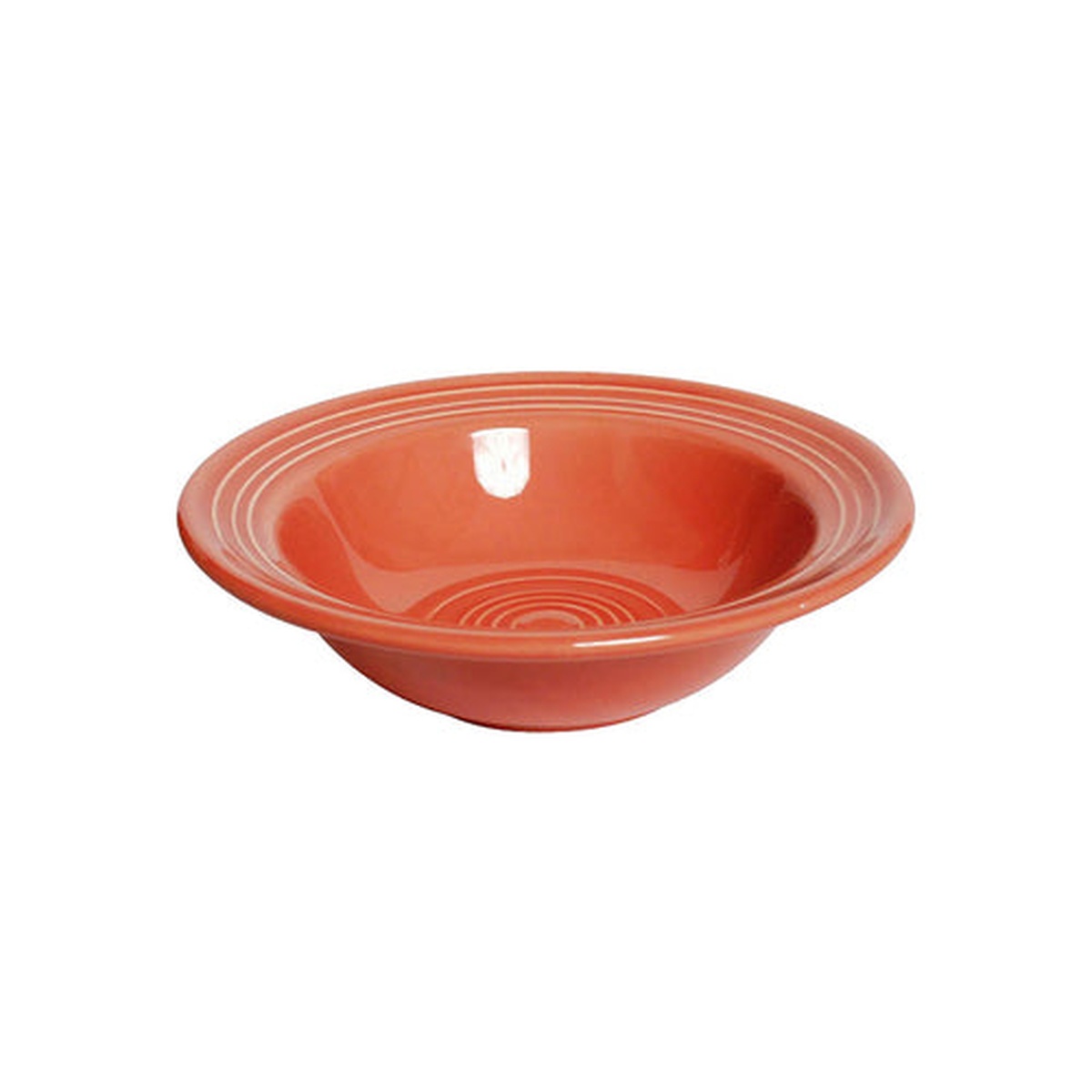Tuxton CND-066 Cinnabar grapefruit bowl viewed from above showing concentric ring interior detail