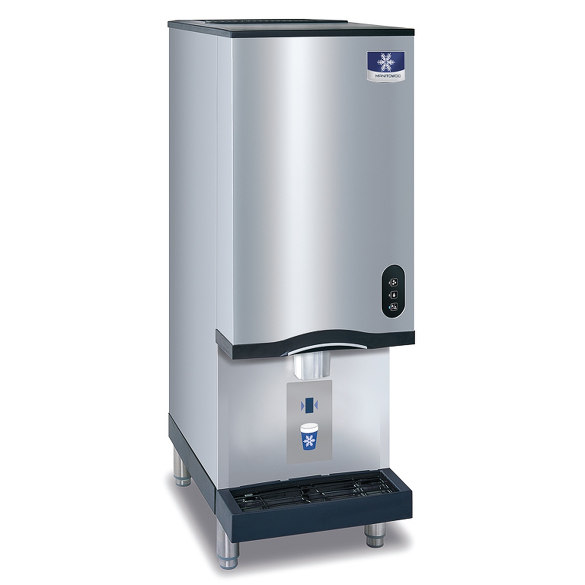 Manitowoc CNF0202A-L countertop nugget ice maker and water dispenser, single unit, front-angle view