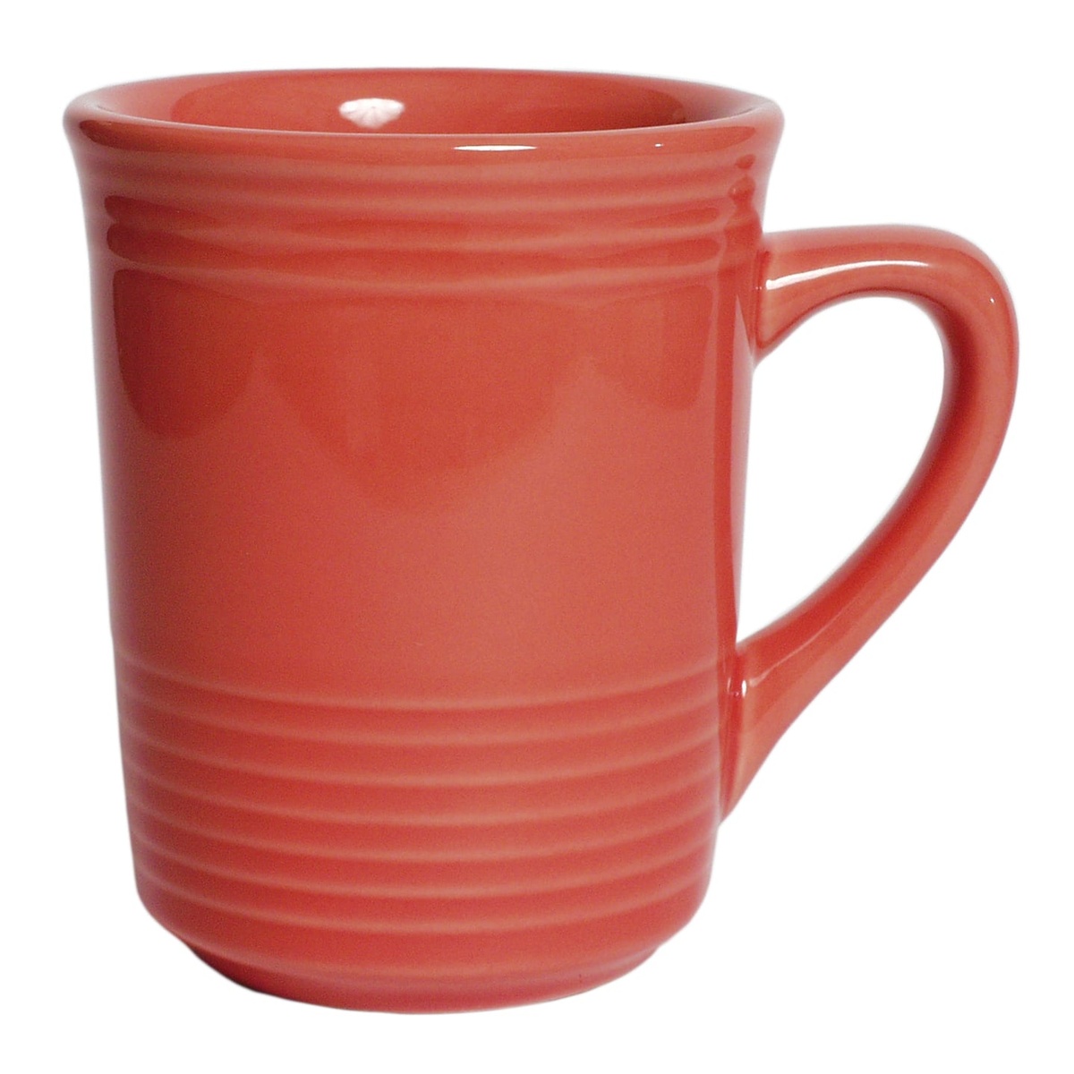 Tuxton Concentrix Cinnabar 8 oz. ceramic gala mug with concentric ridges and loop handle