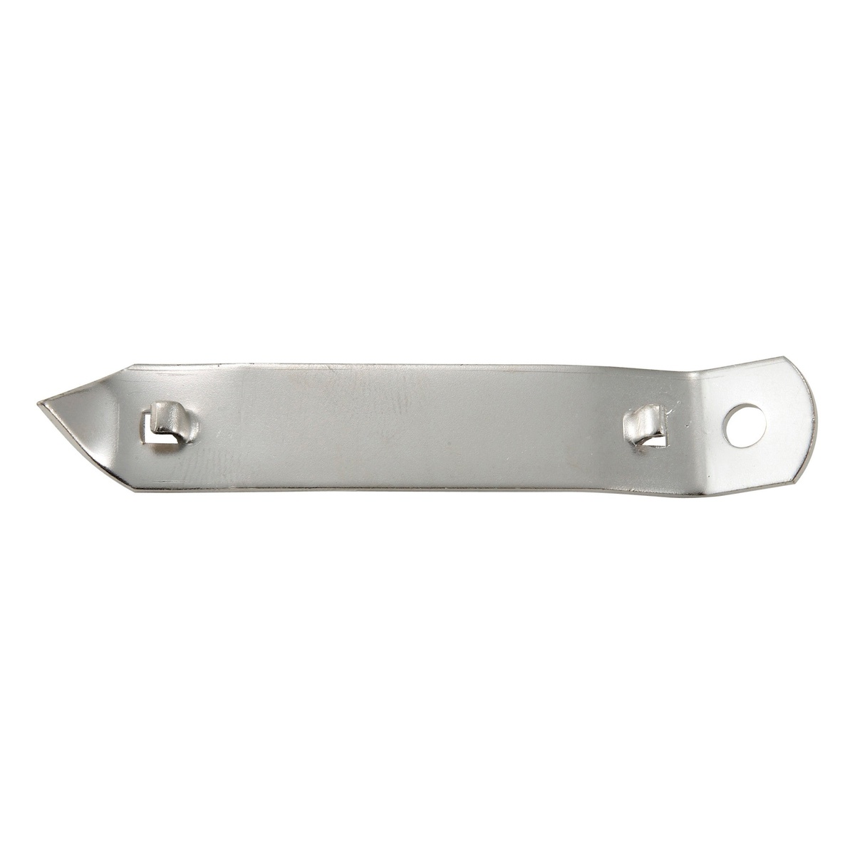 Winco CO-201 nickel-plated 4-inch can tapper and bottle opener, flat lay on white background
