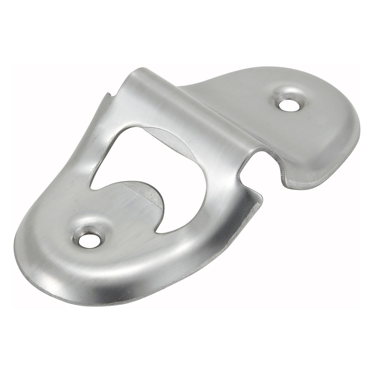 Winco CO-401 stainless steel undercounter bottle opener with two mounting holes