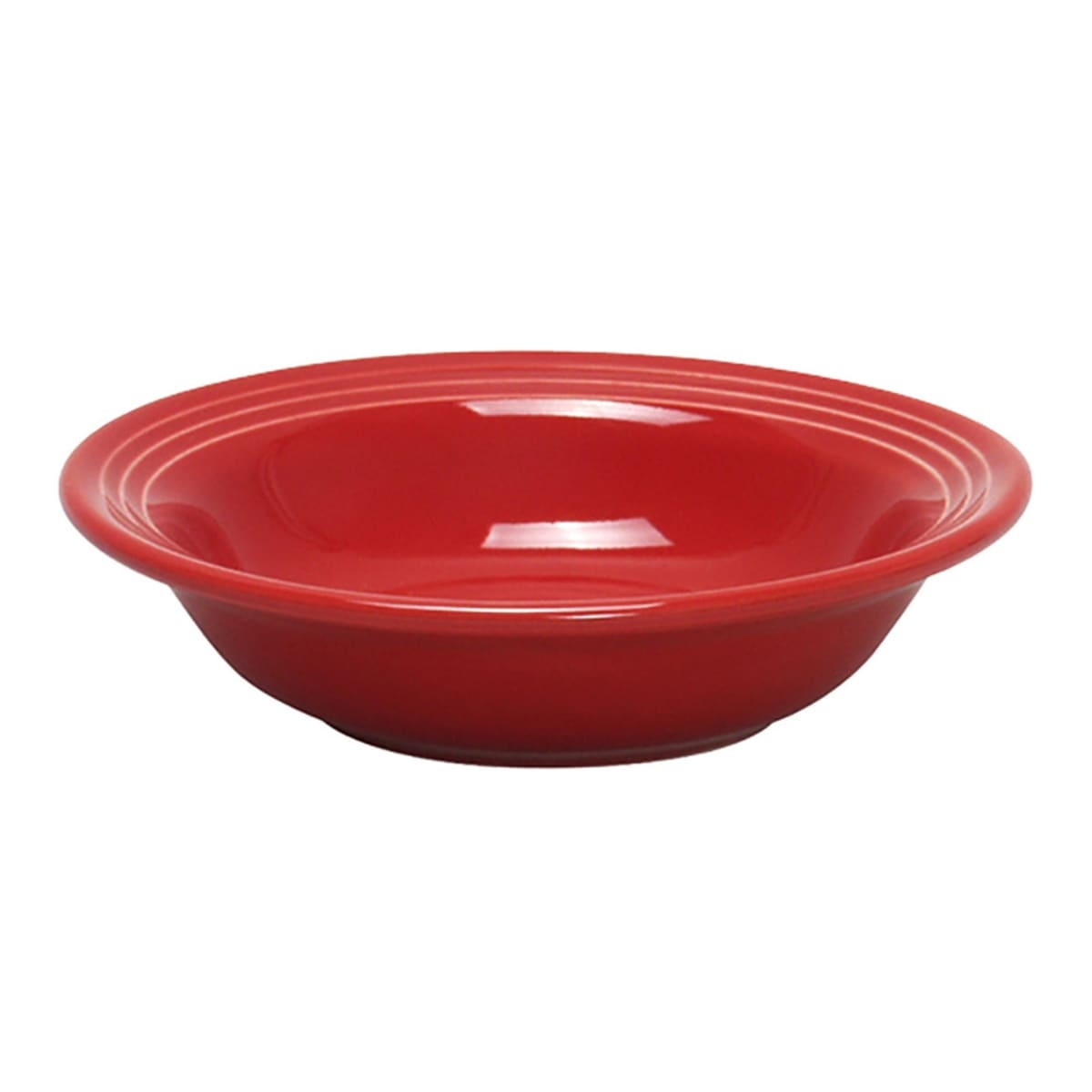 Tuxton Concentrix CQD-052 cayenne red round fruit dish with concentric ridged rim