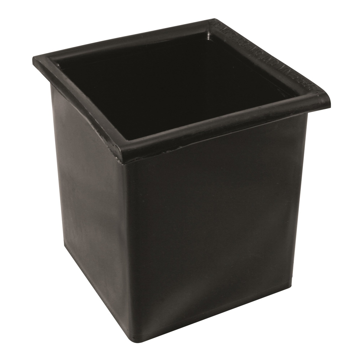 Bar Maid CR-2401 square black polyethylene bottle well, top opening view