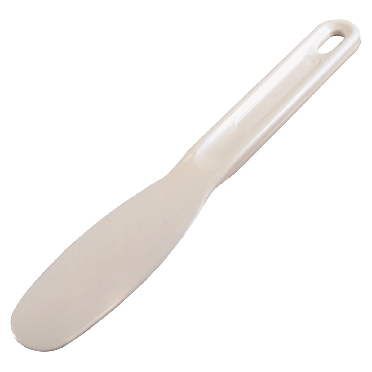 Bar Maid CR-925 white nylon spreader with smooth blade and short handle featuring a hanging hole