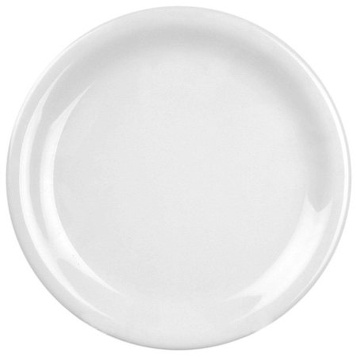 Thunder Group CR107W 7.25-inch white melamine round narrow rim plate, top view