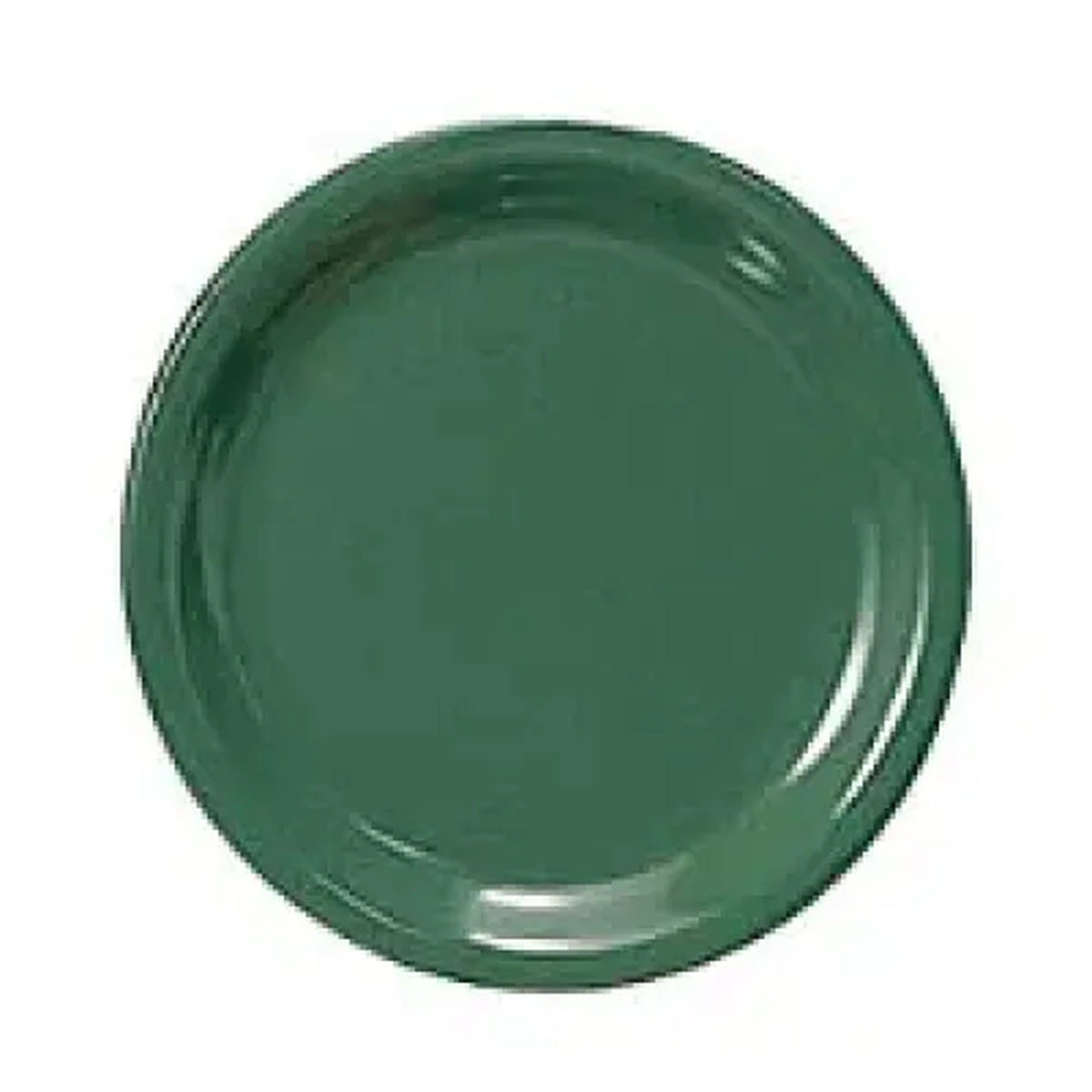 Thunder Group CR109GR green melamine plate showing narrow rim detail, top view