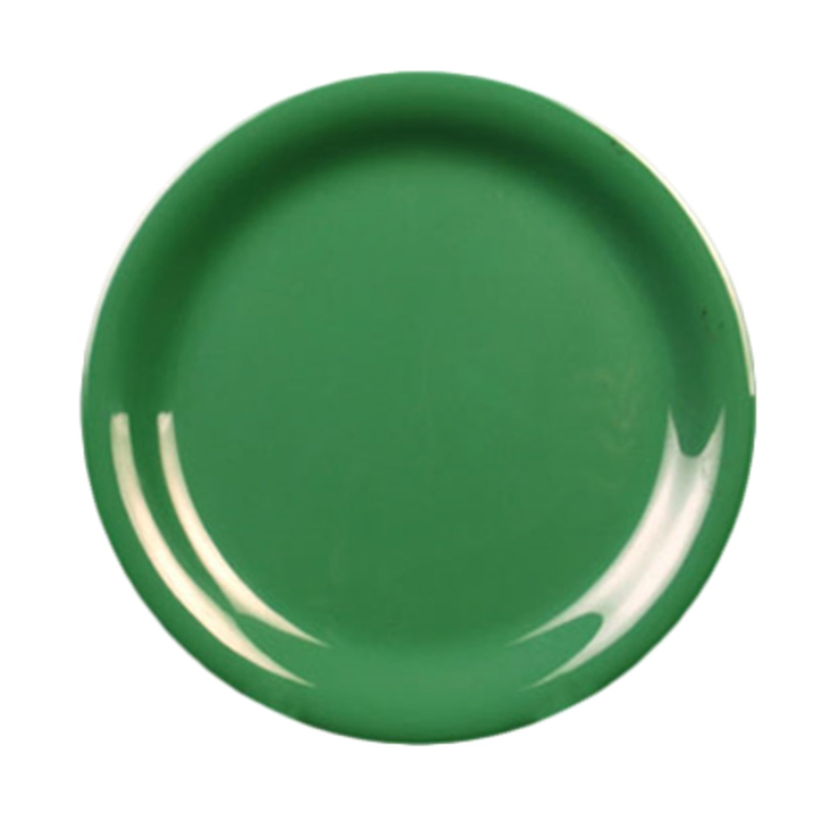 Thunder Group CR109GR 9-inch narrow rim round green melamine plate, top view