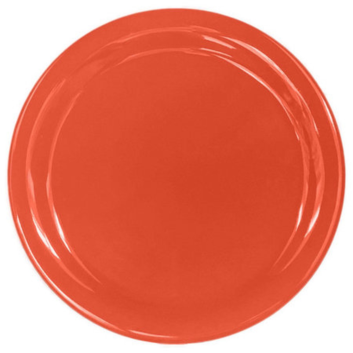 Thunder Group CR109RD 9-inch round orange melamine narrow rim plate