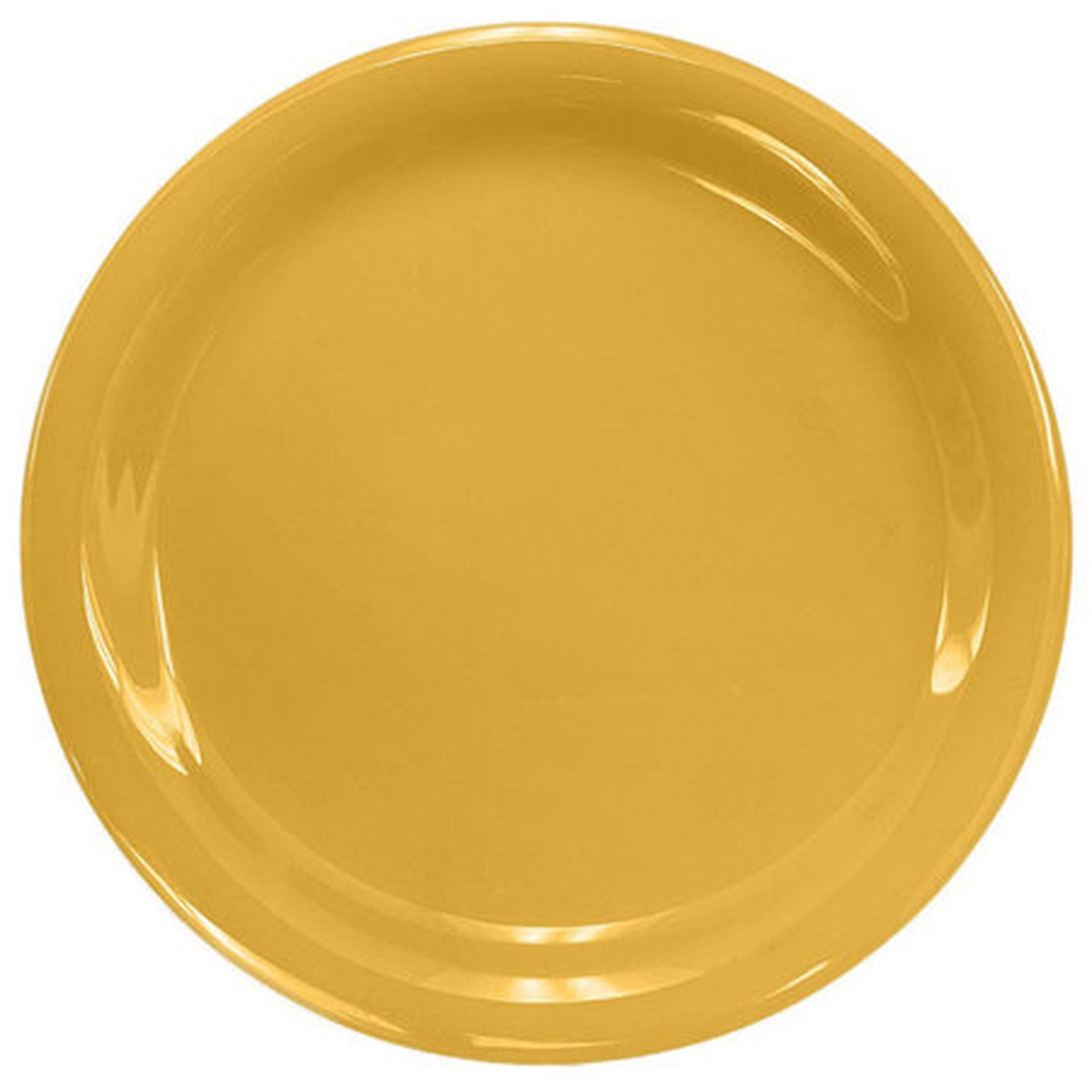 Thunder Group CR109YW 9-inch round yellow melamine plate with narrow rim