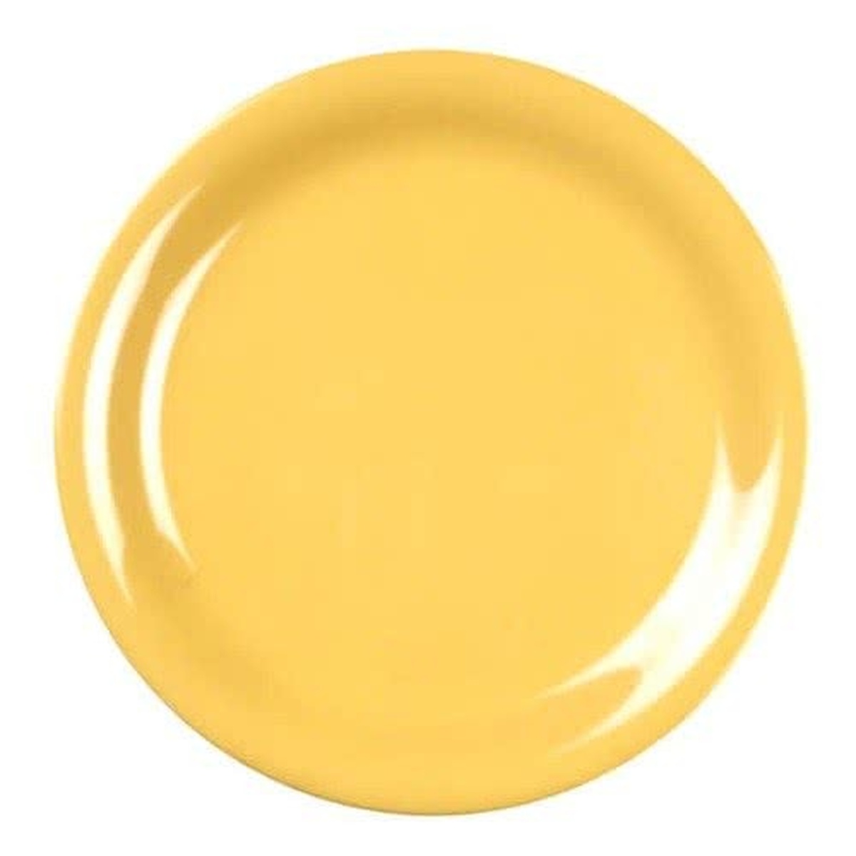 Thunder Group CR110YW yellow narrow rim melamine plate, 10-1/2 inch diameter, round, solid yellow finish