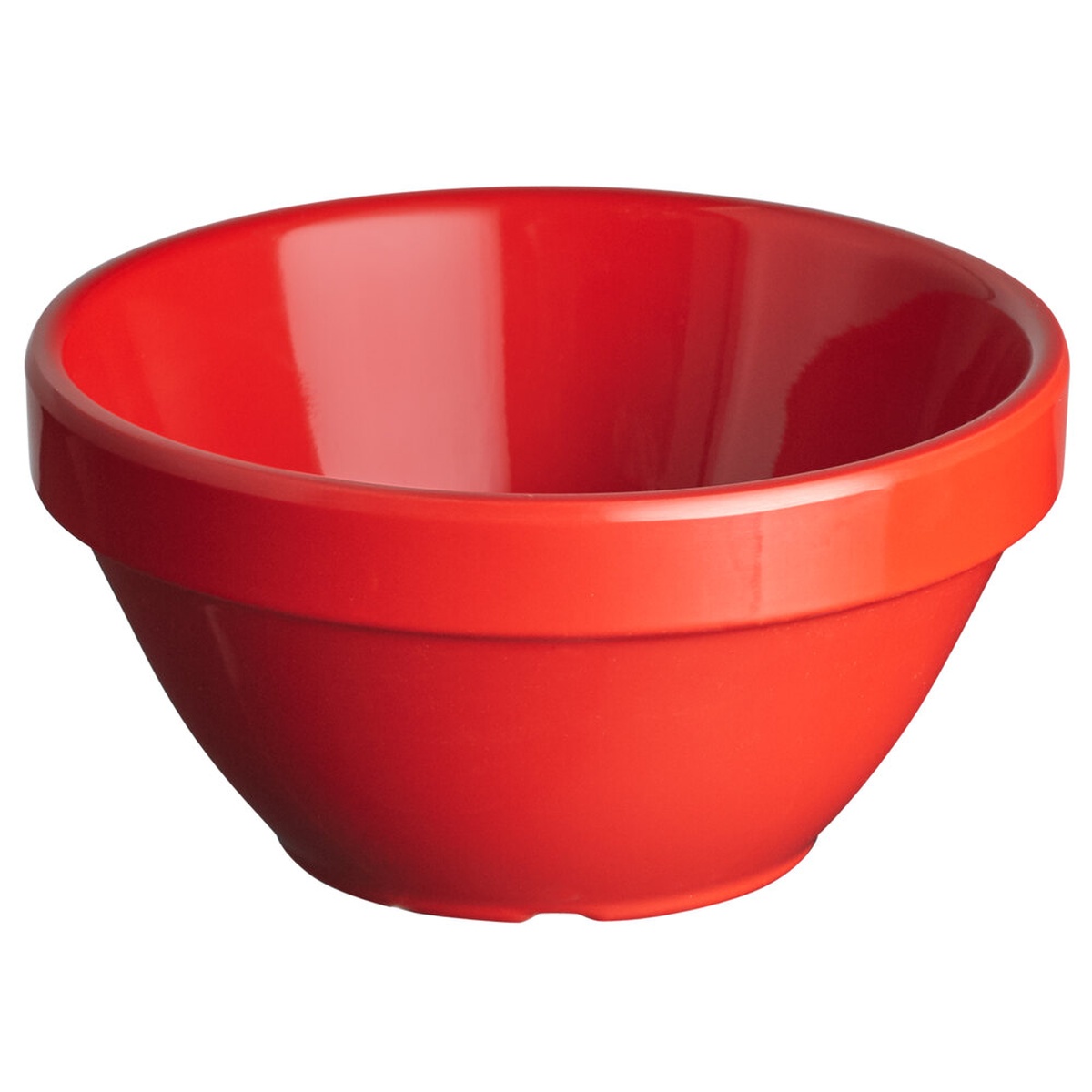 Thunder Group CR313PR pure red smooth melamine bouillon cup, 8 oz., shown from a three-quarter angle on a white background
