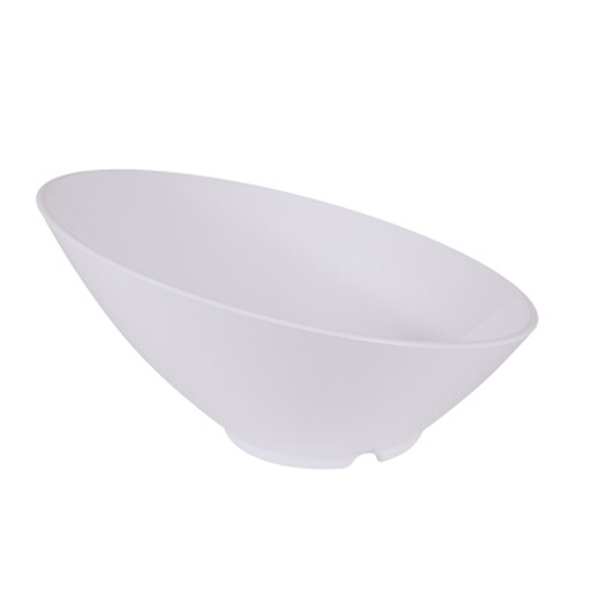 Thunder Group CR806W white melamine cascading bowl with angled profile on white background